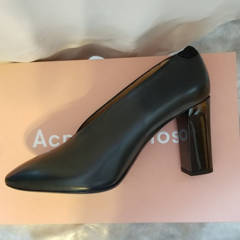 *NWT* ACNE PUMP leather block heel pump - Picture 4 of 7